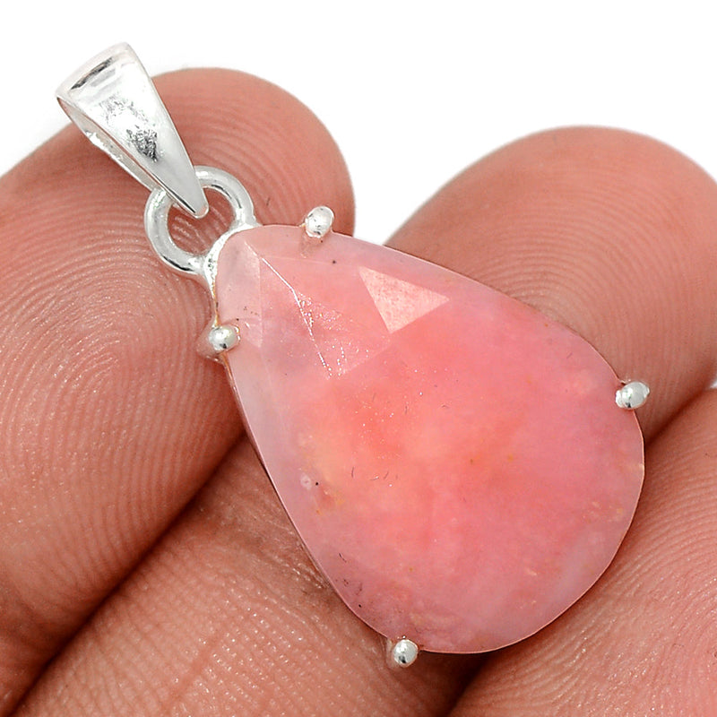 1.2" Claw - Pink Opal Faceted Pendants - POFP19