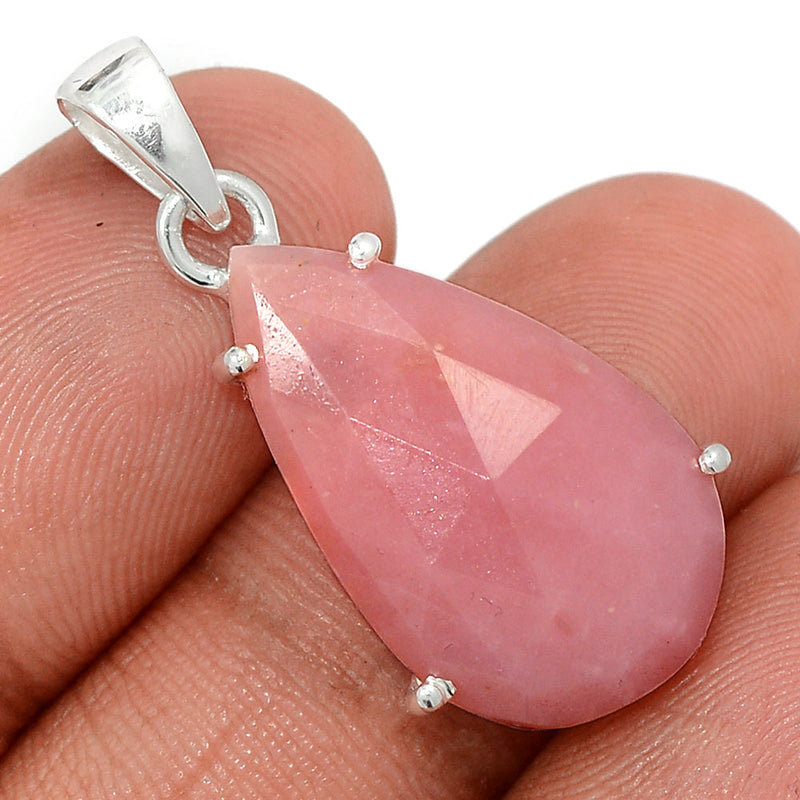 1.3" Claw - Pink Opal Faceted Pendants - POFP20