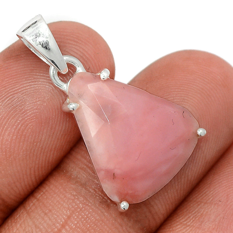 1.1" Claw - Pink Opal Faceted Pendants - POFP21
