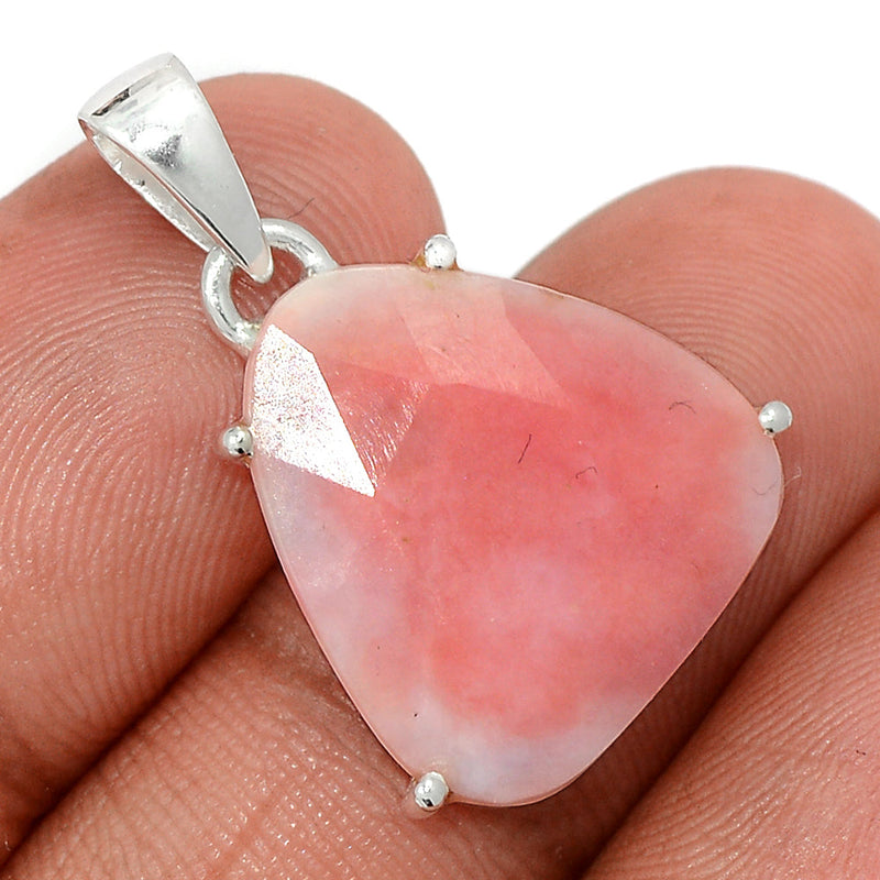 1.1" Claw - Pink Opal Faceted Pendants - POFP23