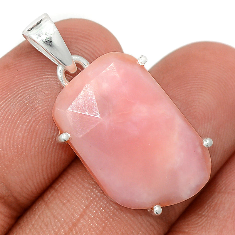 1.2" Claw - Pink Opal Faceted Pendants - POFP24