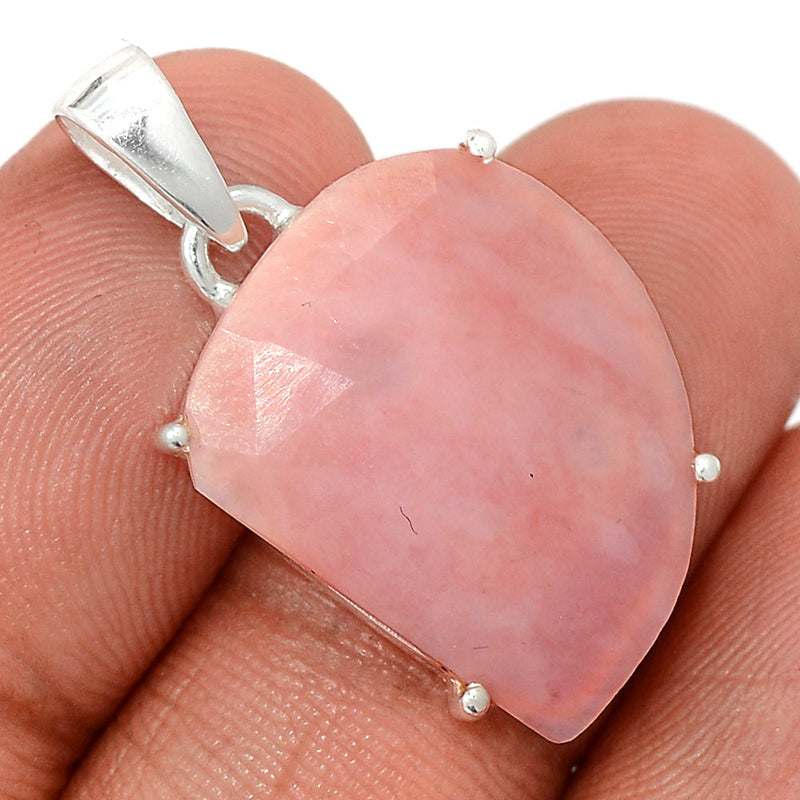 1.2" Claw - Pink Opal Faceted Pendants - POFP26