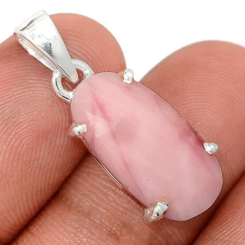 1.1" Claw - Pink Opal Faceted Pendants - POFP27