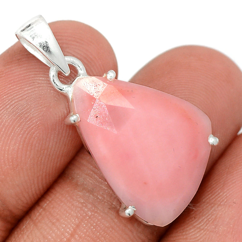 1.2" Claw - Pink Opal Faceted Pendants - POFP34