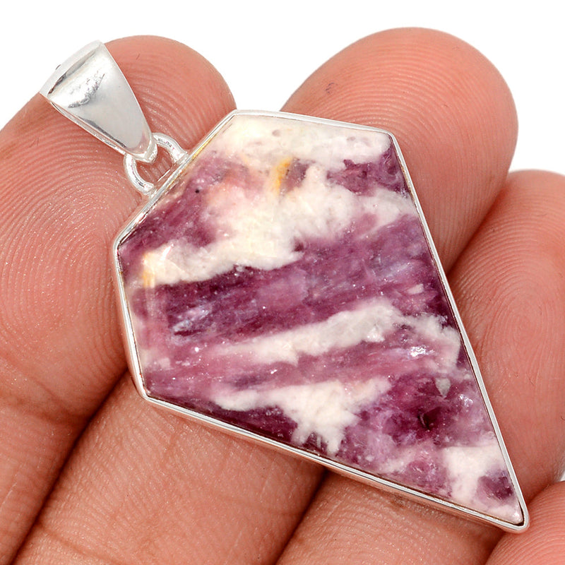 1.8" Natural Rubellite Pink Tourmaline In Quartz Cabochon Pendants - PQCP275