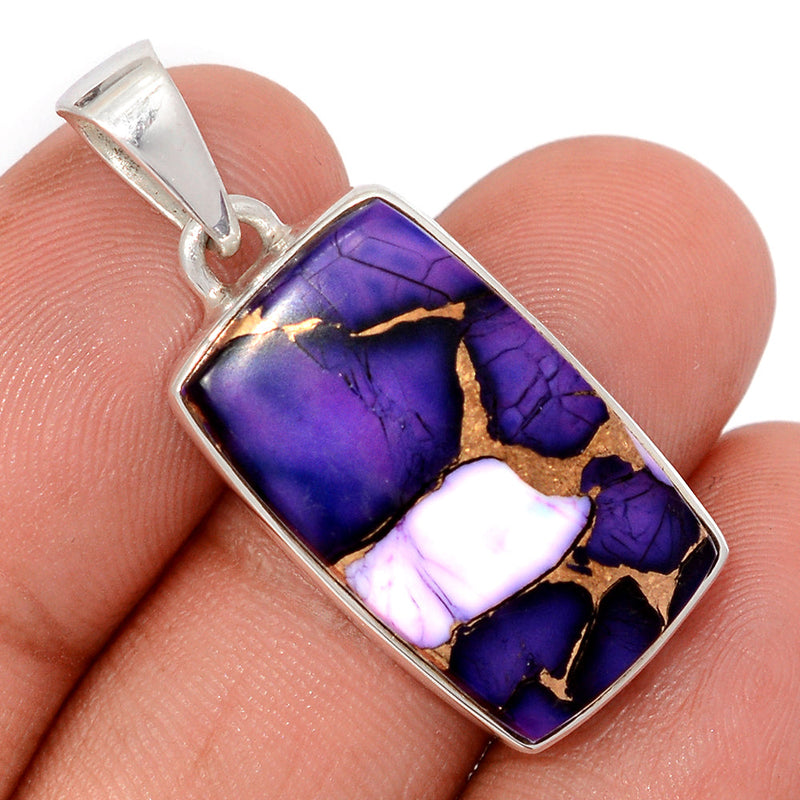 1.3" Purple Rose Dahlia Turquoise Pendants - PRDP14
