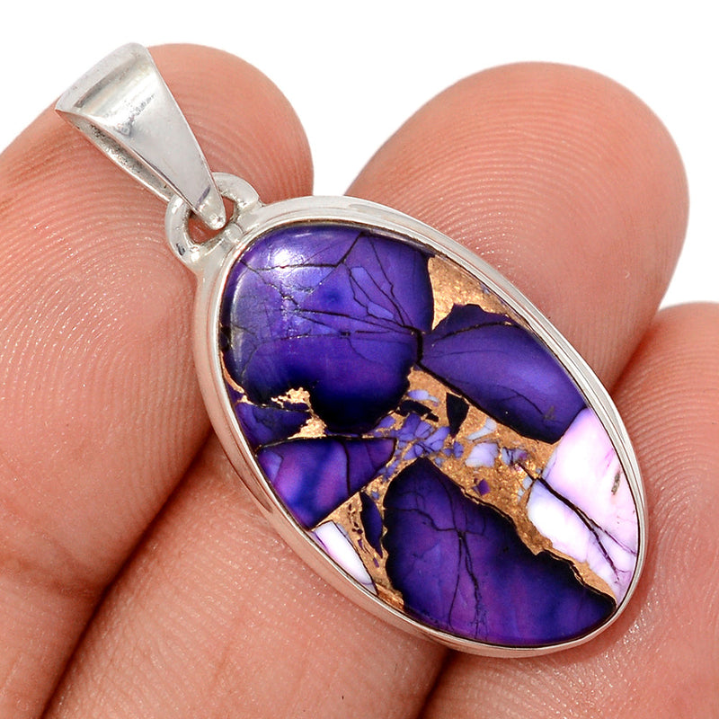 1.5" Purple Rose Dahlia Turquoise Pendants - PRDP16