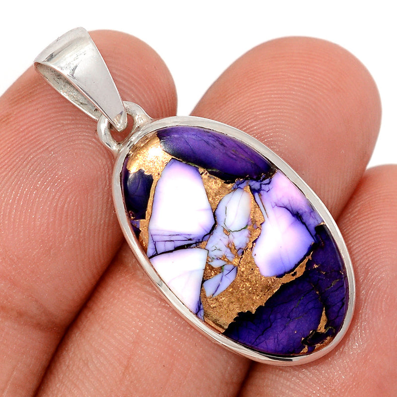 1.5" Purple Rose Dahlia Turquoise Pendants - PRDP18