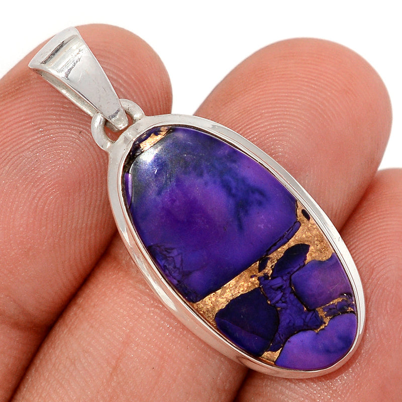1.5" Purple Rose Dahlia Turquoise Pendants - PRDP20