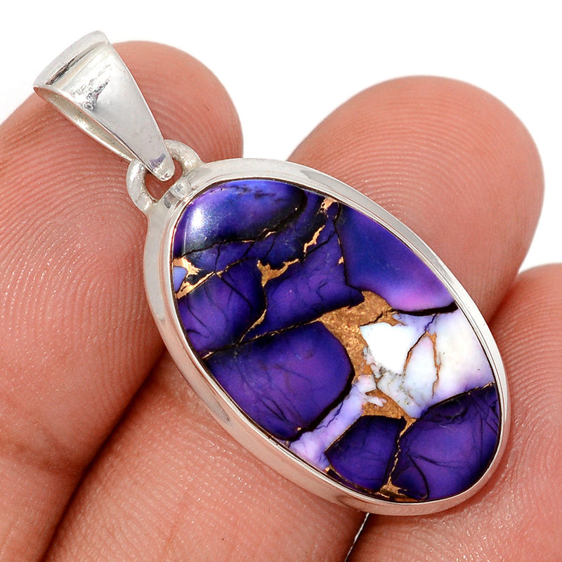 1.5" Purple Rose Dahlia Turquoise Pendants - PRDP21