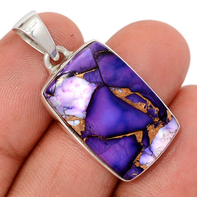 1.3" Purple Rose Dahlia Turquoise Pendants - PRDP23