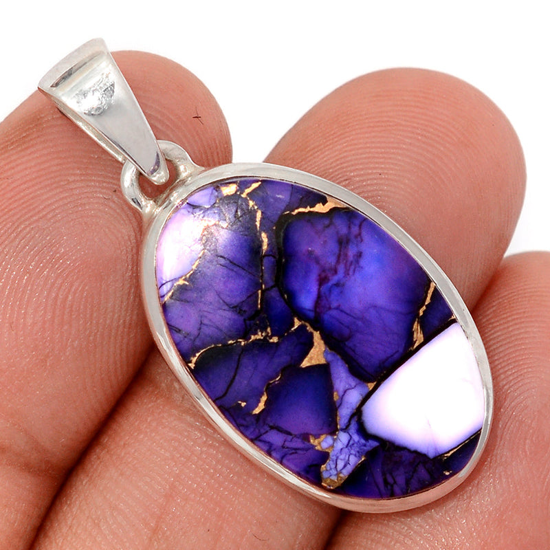 1.5" Purple Rose Dahlia Turquoise Pendants - PRDP25