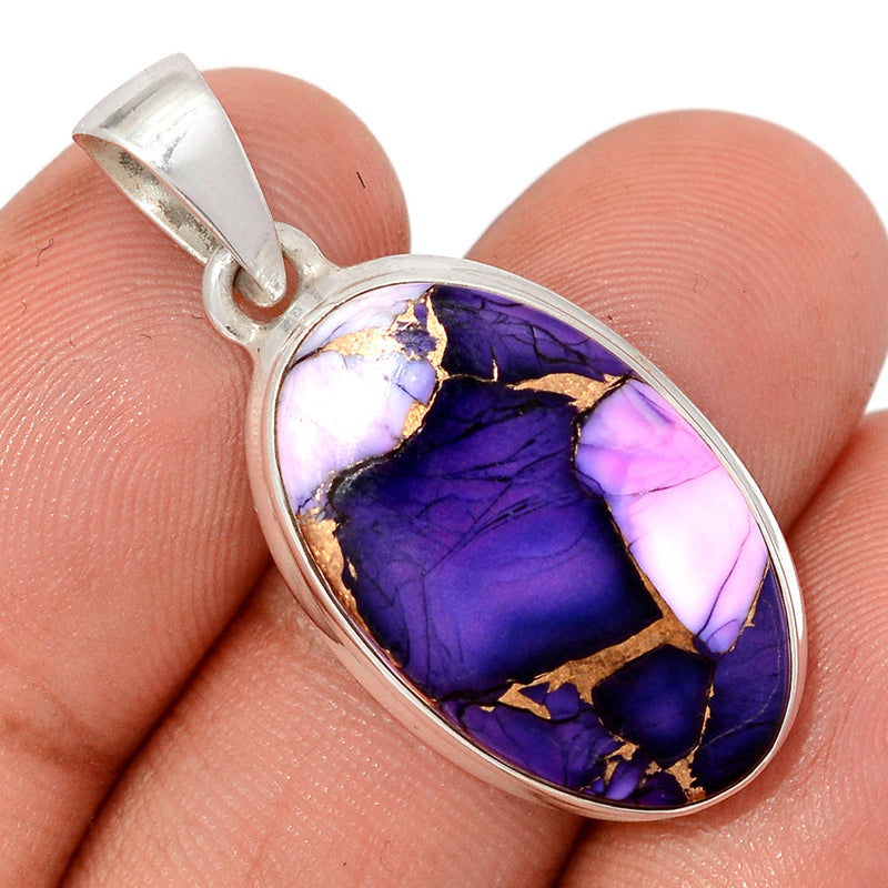 1.3" Purple Rose Dahlia Turquoise Pendants - PRDP27