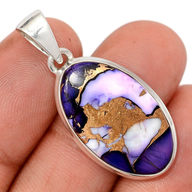 1.5" Purple Rose Dahlia Turquoise Pendants - PRDP29
