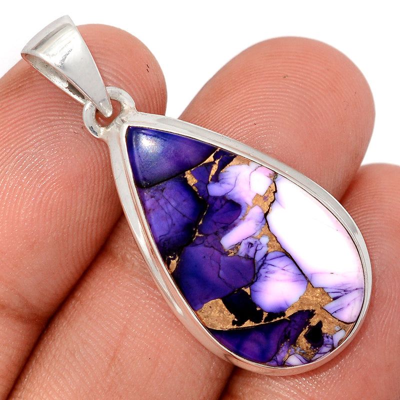 1.6" Purple Rose Dahlia Turquoise Pendants - PRDP30