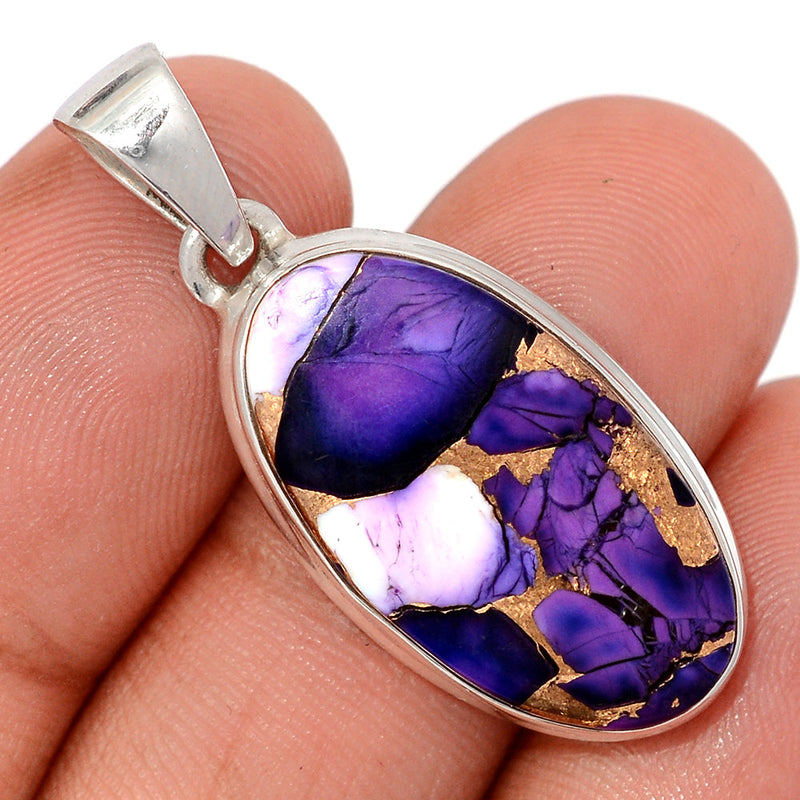 1.5" Purple Rose Dahlia Turquoise Pendants - PRDP31