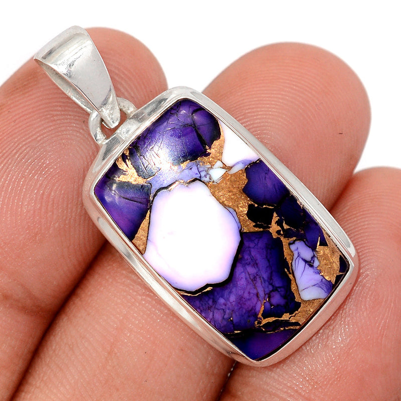 1.5" Purple Rose Dahlia Turquoise Pendants - PRDP33