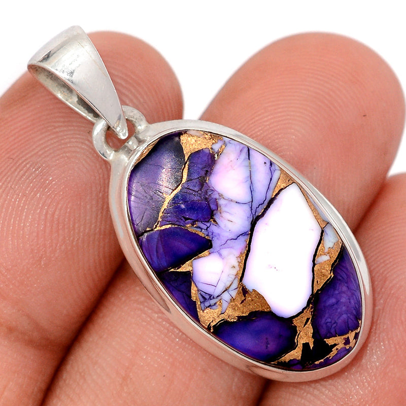 1.5" Purple Rose Dahlia Turquoise Pendants - PRDP34