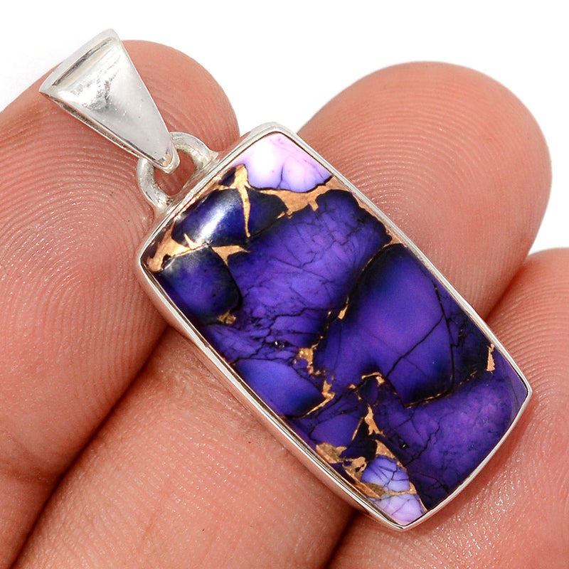 1.3" Purple Rose Dahlia Turquoise Pendants - PRDP37