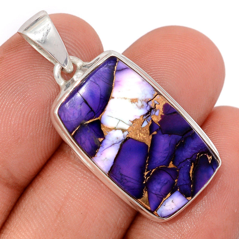 1.5" Purple Rose Dahlia Turquoise Pendants - PRDP39