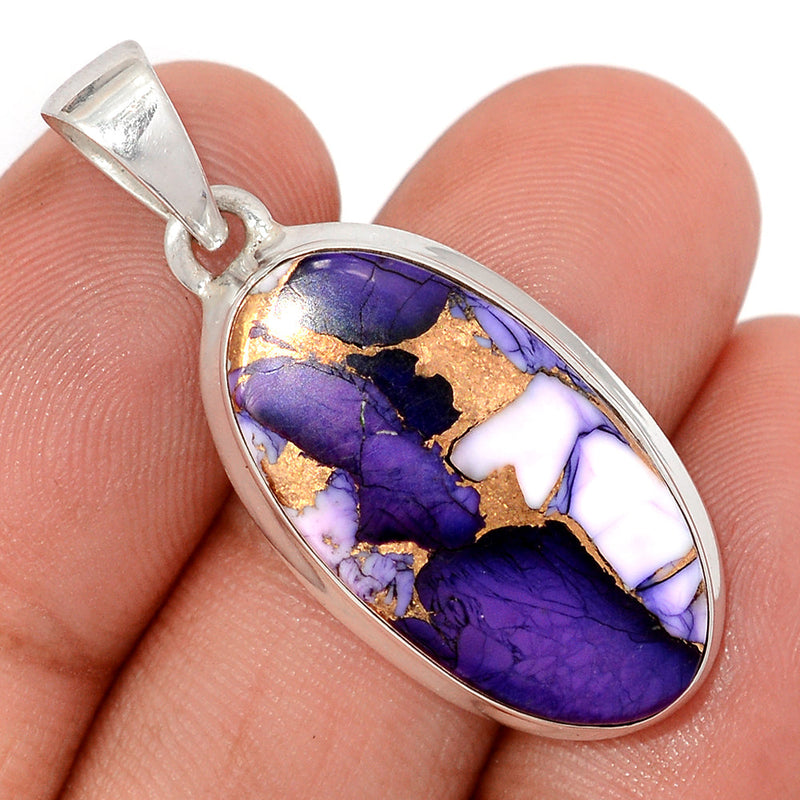 1.5" Purple Rose Dahlia Turquoise Pendants - PRDP40