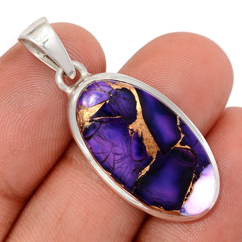 1.5" Purple Rose Dahlia Turquoise Pendants - PRDP42