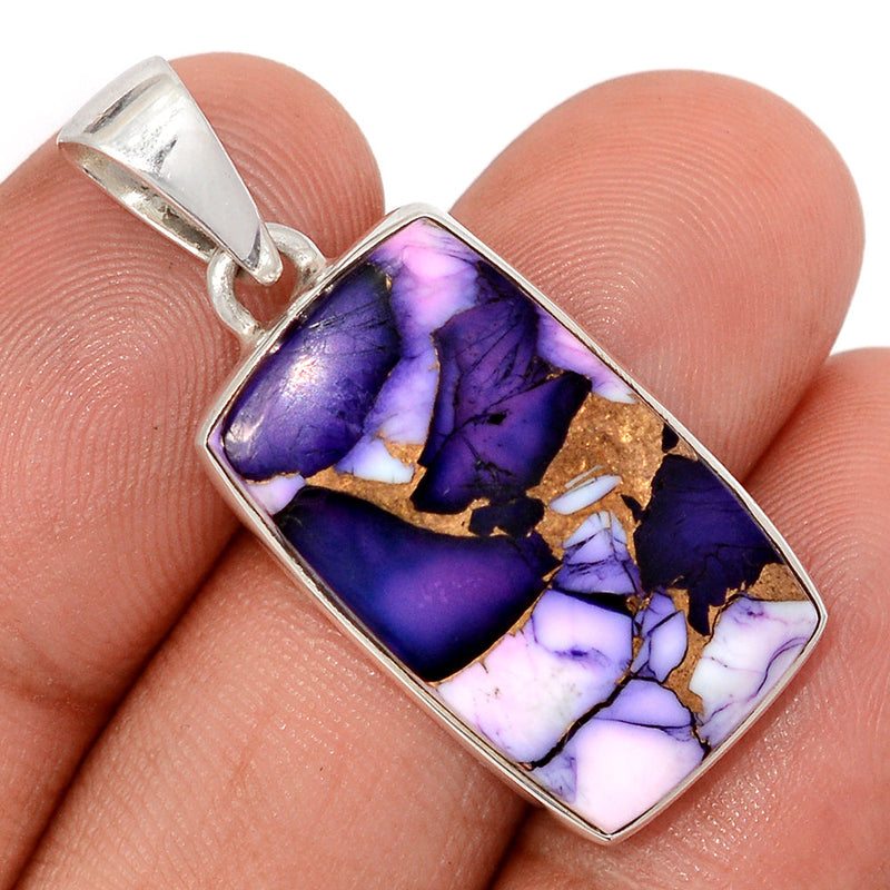 1.5" Purple Rose Dahlia Turquoise Pendants - PRDP44