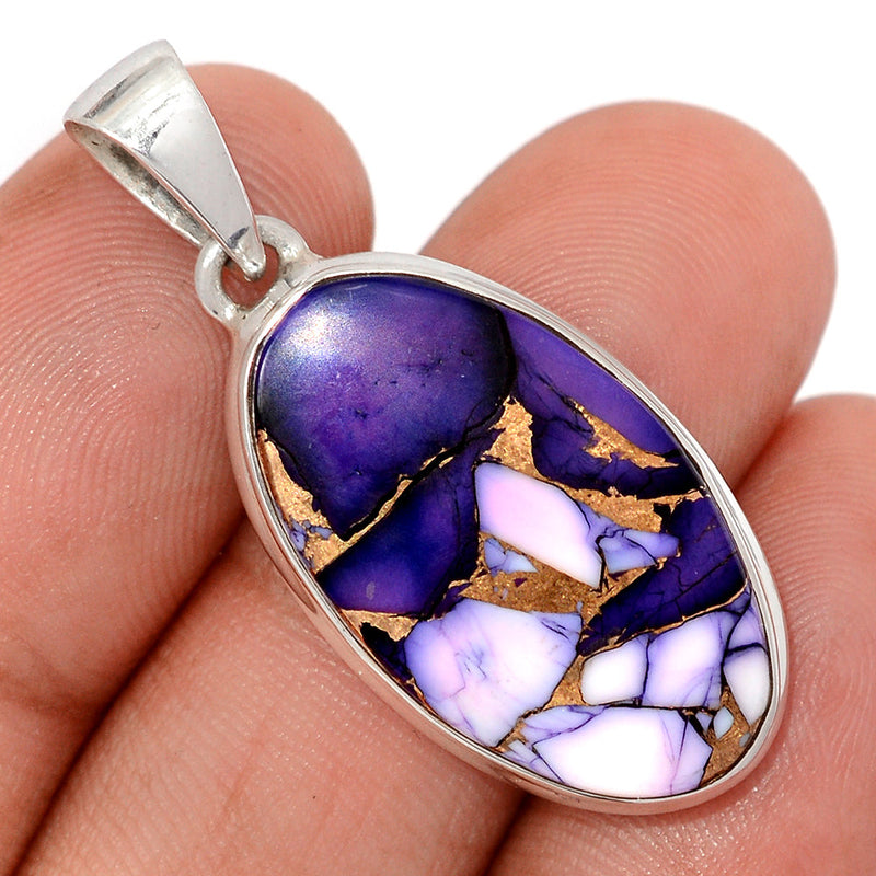 1.5" Purple Rose Dahlia Turquoise Pendants - PRDP45