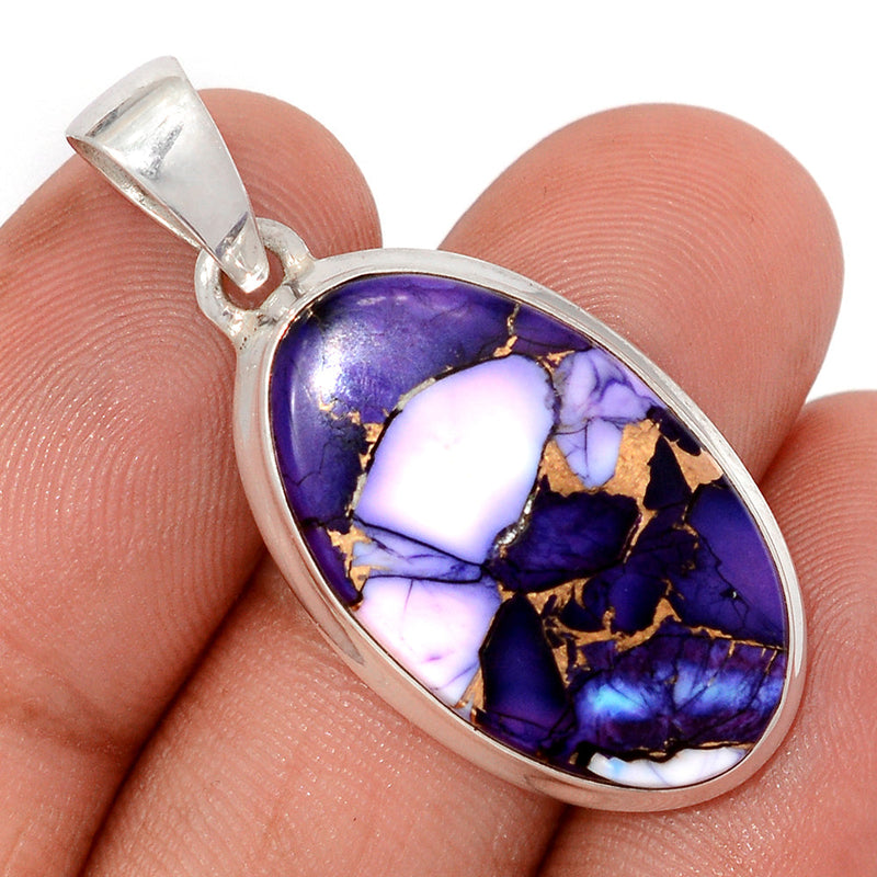 1.5" Purple Rose Dahlia Turquoise Pendants - PRDP49
