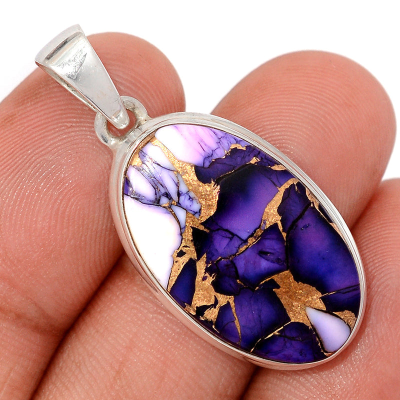 1.5" Purple Rose Dahlia Turquoise Pendants - PRDP4