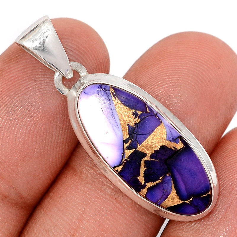 1.5" Purple Rose Dahlia Turquoise Pendants - PRDP50