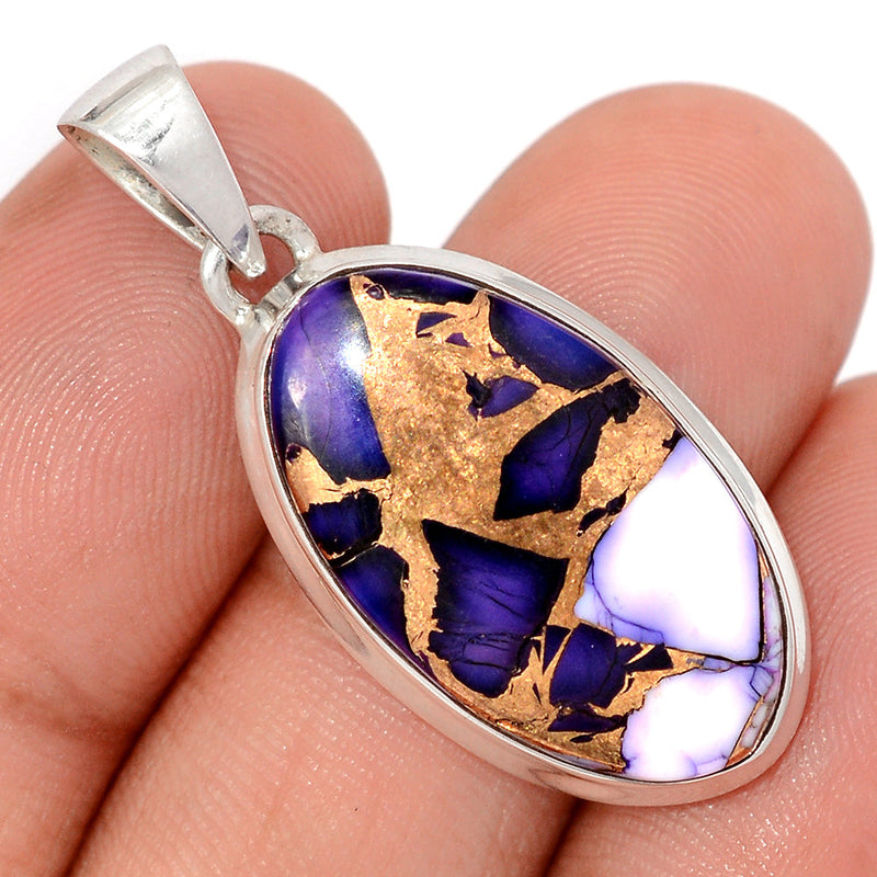 1.5" Purple Rose Dahlia Turquoise Pendants - PRDP51