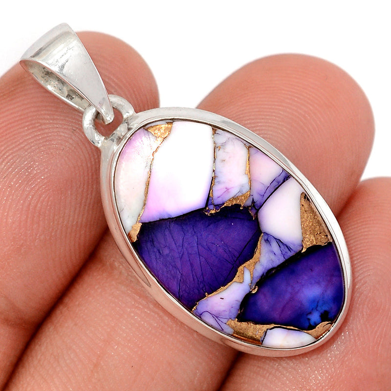 1.5" Purple Rose Dahlia Turquoise Pendants - PRDP52