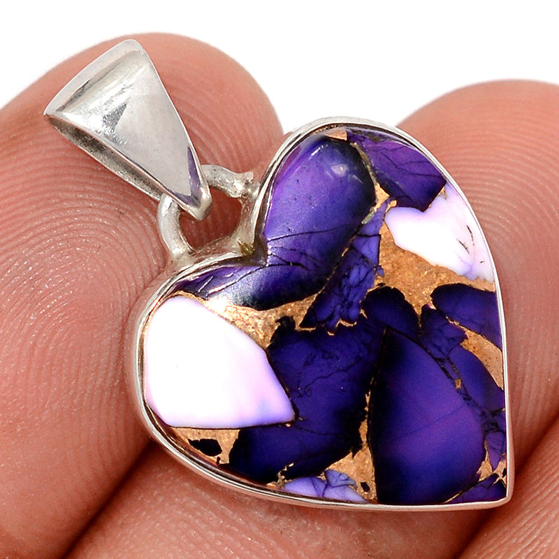 1.2" Purple Rose Dahlia Turquoise Pendants - PRDP53