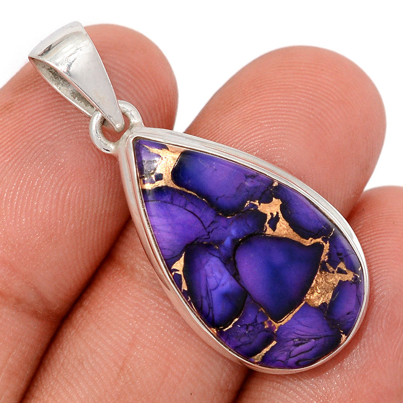 1.5" Purple Rose Dahlia Turquoise Pendants - PRDP9