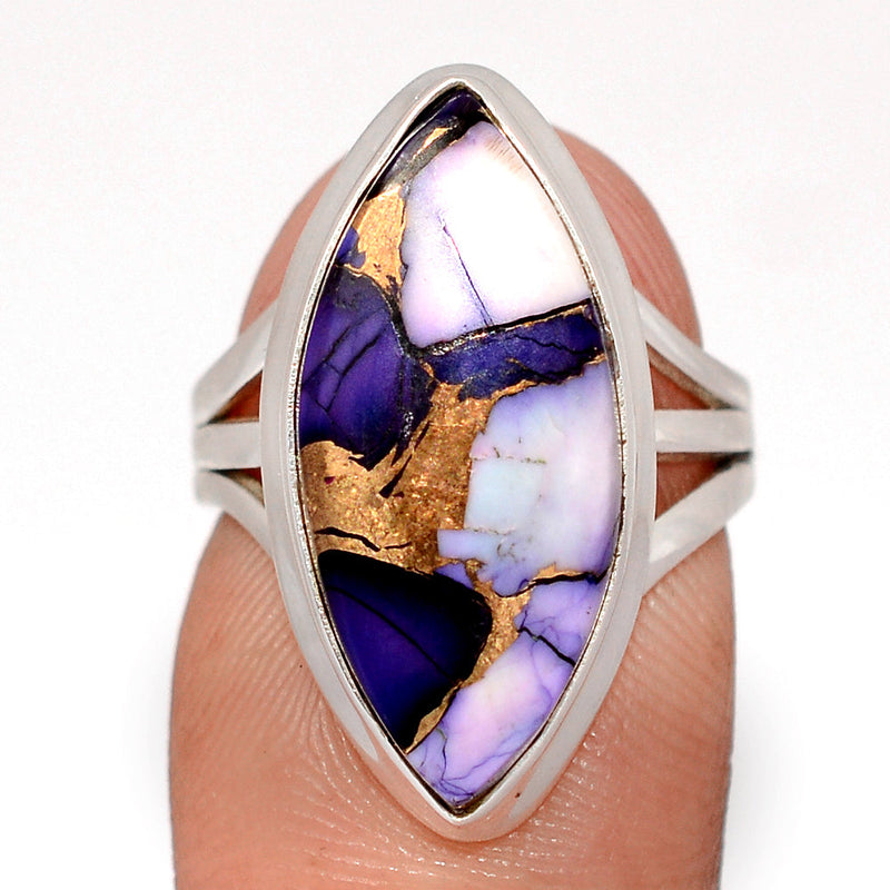 Purple Rose Dahlia Turquoise Ring - PRDR29