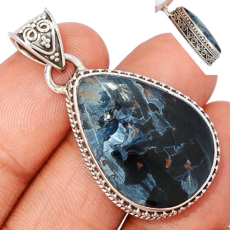 1.6" Fine Filigree - Pietersite Cabochon Pendants - PTCP2573
