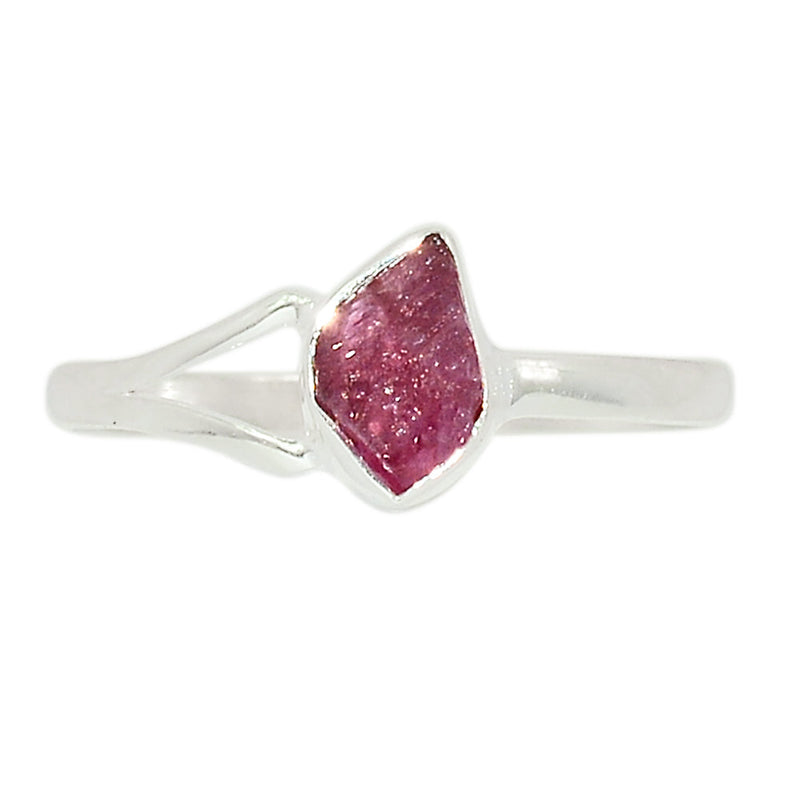Small Plain - Pink Tourmaline Rough Ring - PTRR95