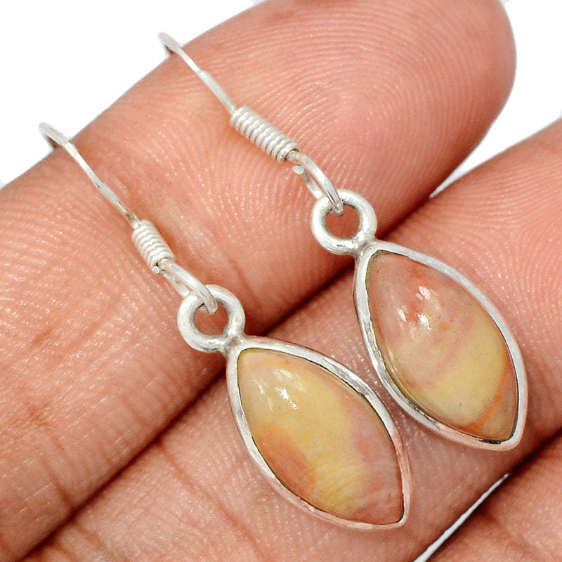 1.3" Petrified Wood Cabochon Earrings - PWCE15