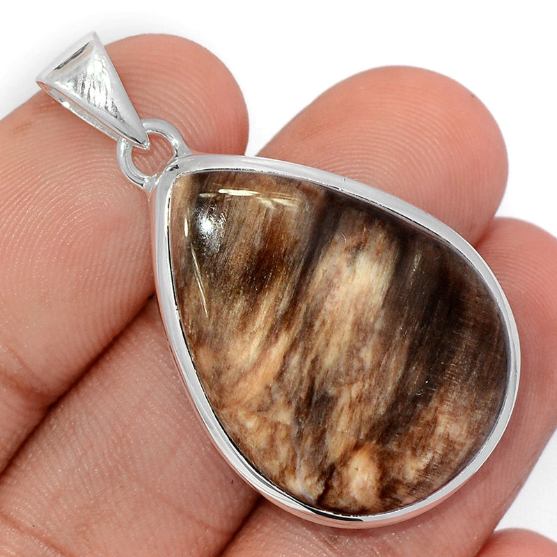 1.6" Petrified Wood Cabochon Pendants - PWCP150