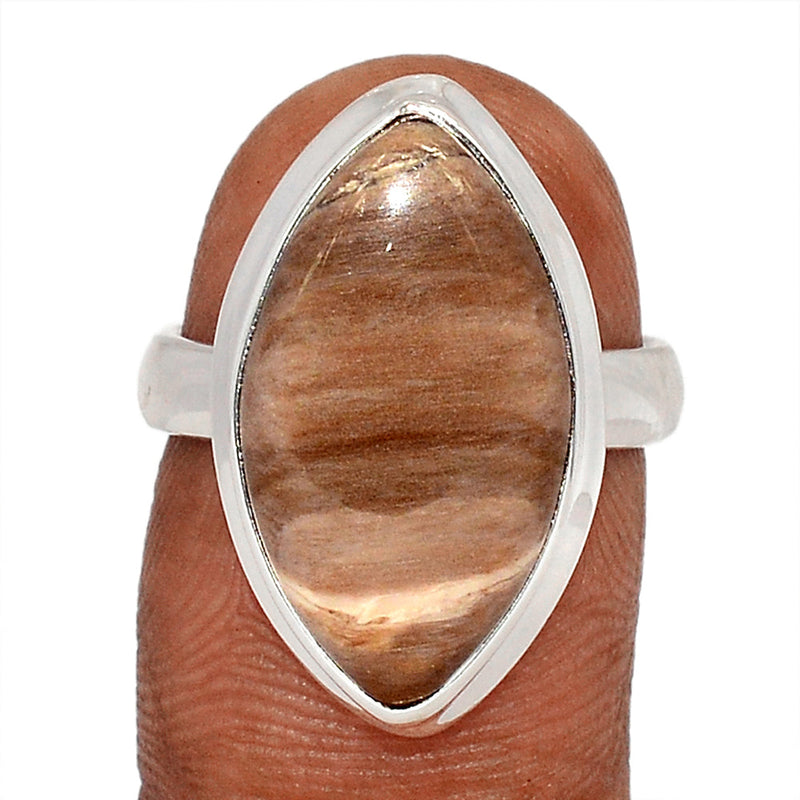 Petrified Wood Cabochon Ring - PWCR57