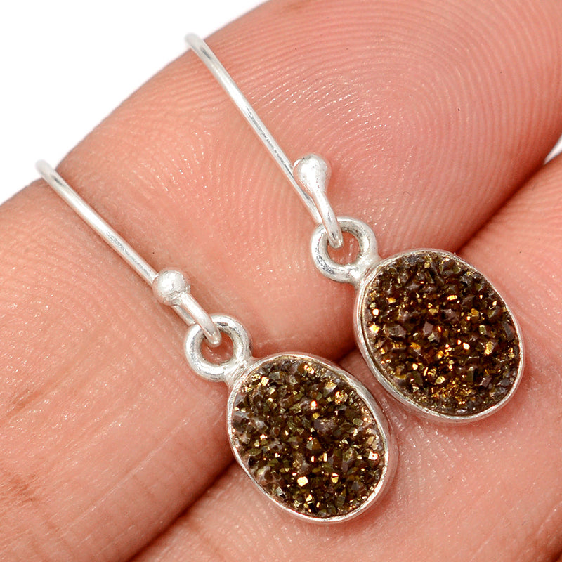 1.1" Platinum Aura Druzy Earrings - PWDE113