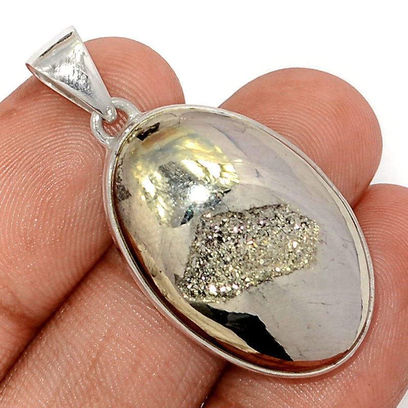 1.6" Platinium Aura Druzy Pendants - PWDP184