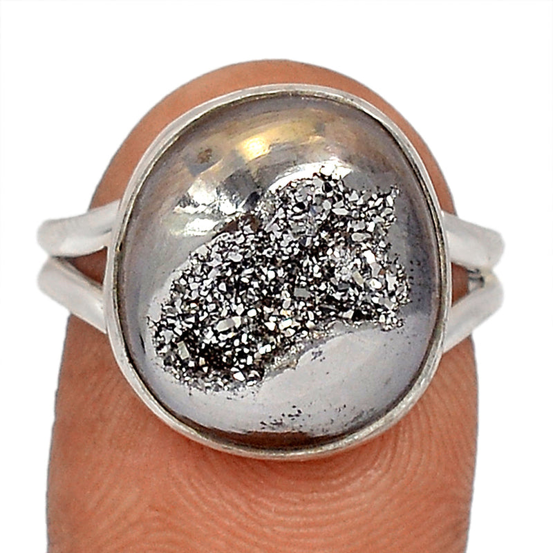 Platinum Window Druzy Ring - PWDR216