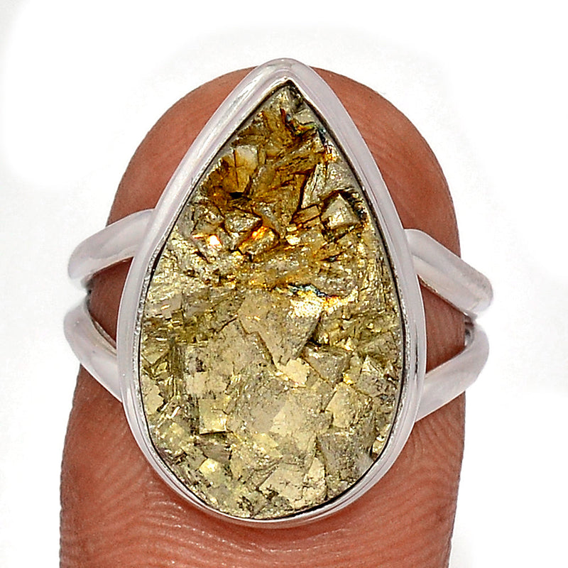 Mexican Pyrite Druzy Ring - PYDR723