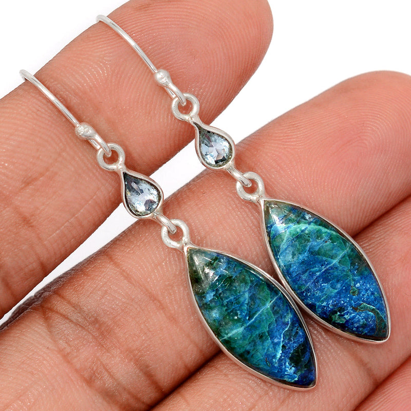 2" Quantum Quattro & Blue Topaz Earrings - QQRE328