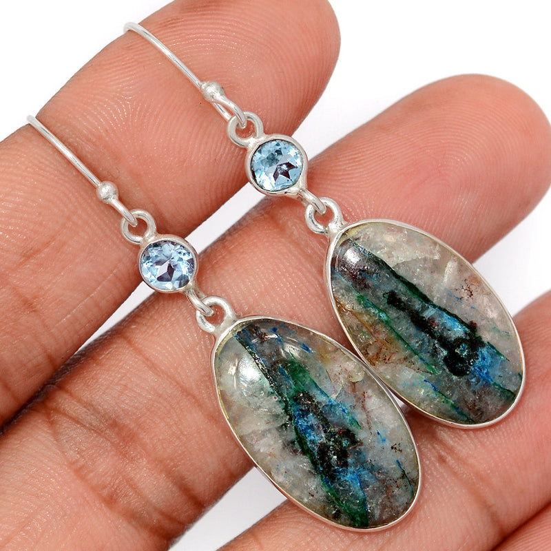 2" Quantum Quattro & Blue Topaz Earrings - QQRE329