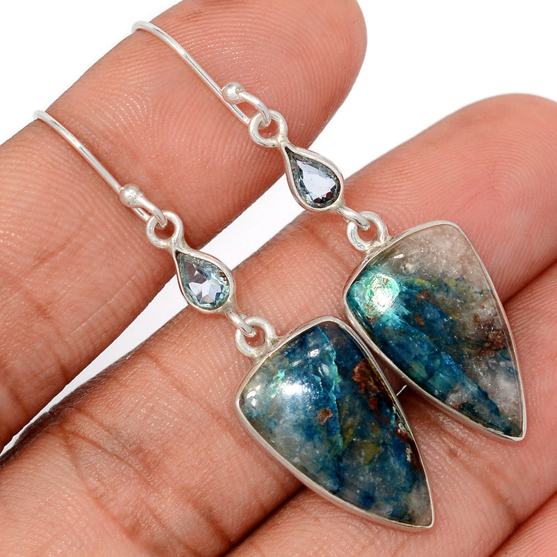 2" Quantum Quattro & Blue Topaz Earrings - QQRE330