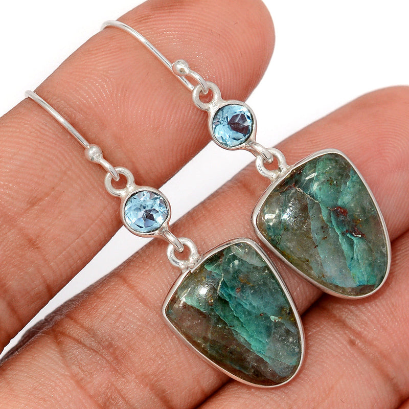 1.8" Quantum Quattro & Blue Topaz Earrings - QQRE339
