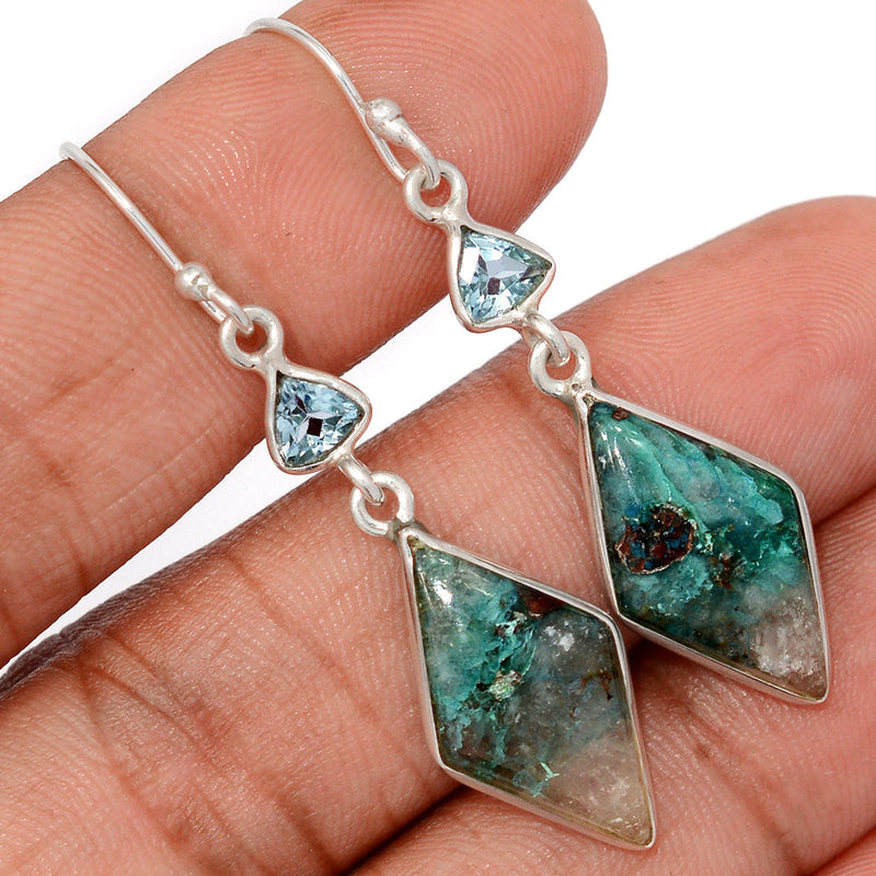 2" Quantum Quattro & Blue Topaz Earrings - QQRE341